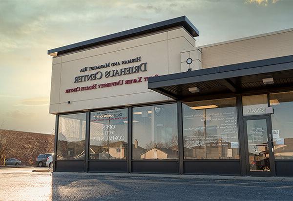 SXU Health Center image with a sliver of sunset in the background